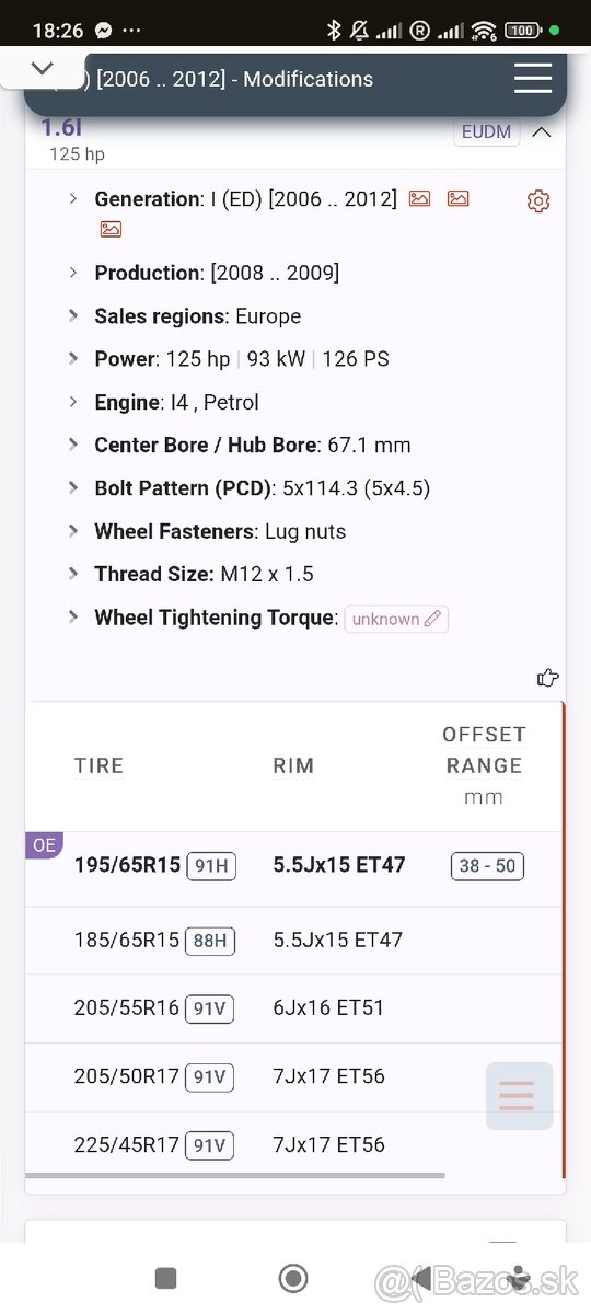 Kia Cee'd / Pro Cee'd r17" 5x114,3 - 4