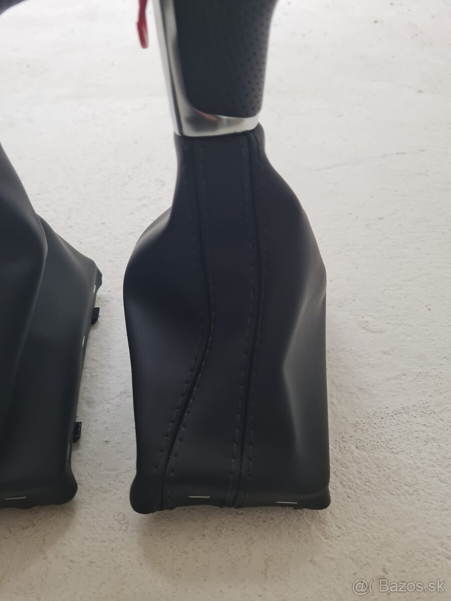 Radiaca páka pre automat AUDI / čierna biela červená nitka - 4