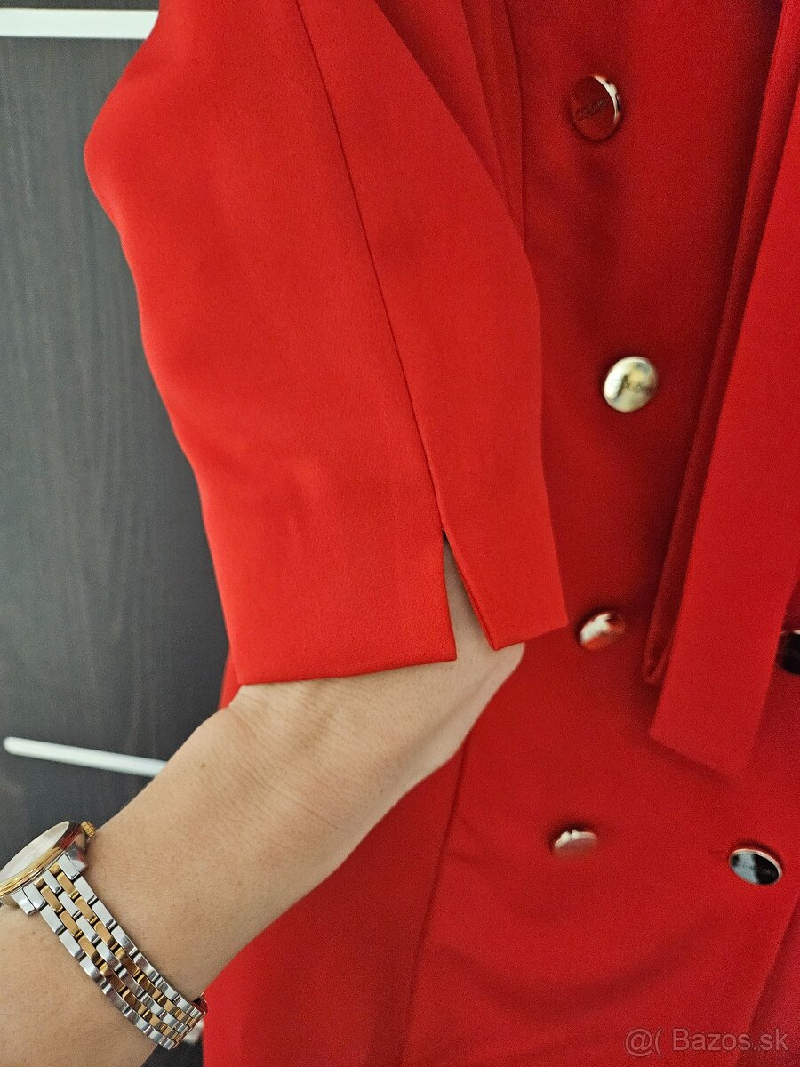 Cervene sakove saty s opaskom vel.L - 4