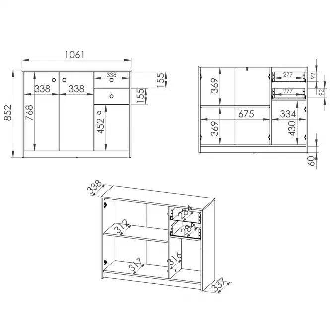 komoda, skrinka TOP cena, nová - 4