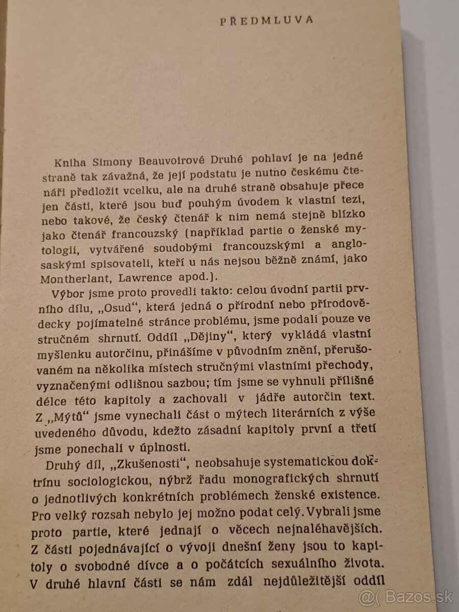 1. vydání, Simone Beauvoirová, Druhé pohlaví, 1966 - 4