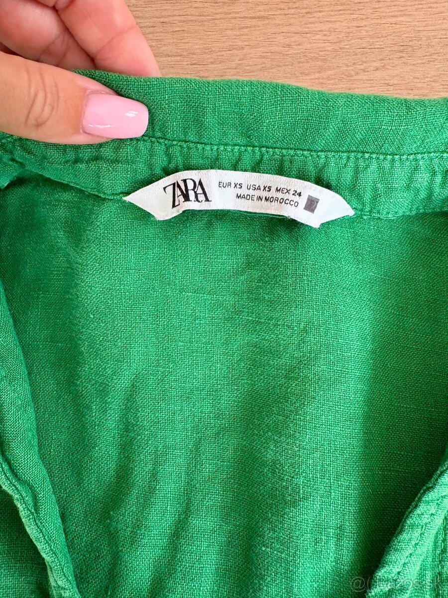 Dámska ľanová košela veľkosť XS, zn. Zara - 4