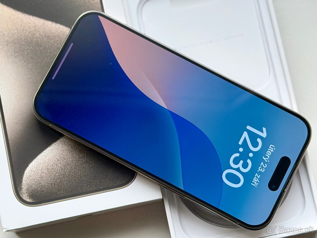 iPhone 15 Pro Max Natural Titanium BATERIE 100% TOP - 4