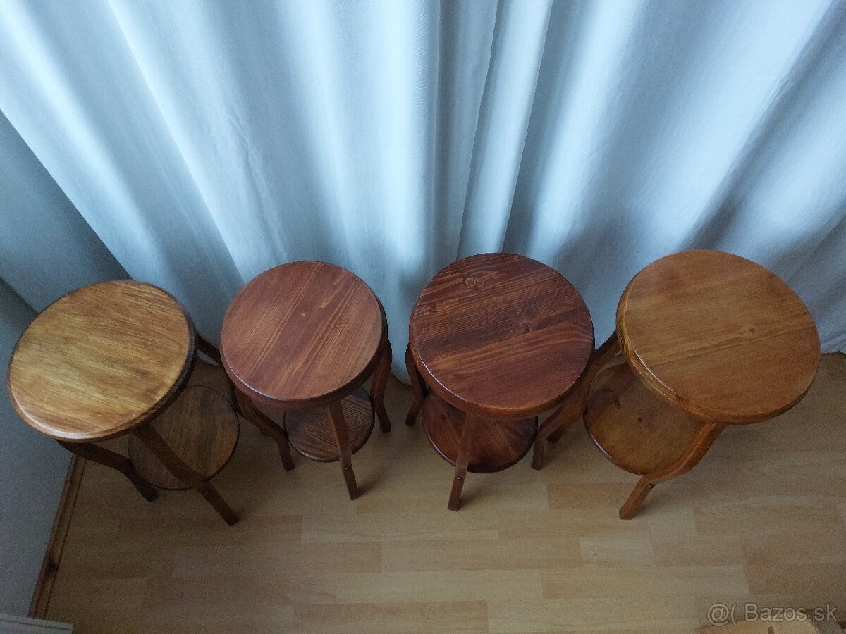 Drevený stojan na kvety - 3 kusy - 4