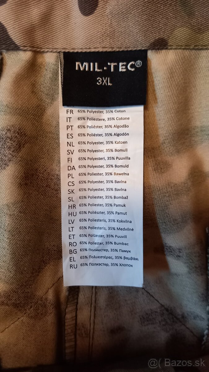 Multicam MIL-TEC BDU nohavice 3XL - 4