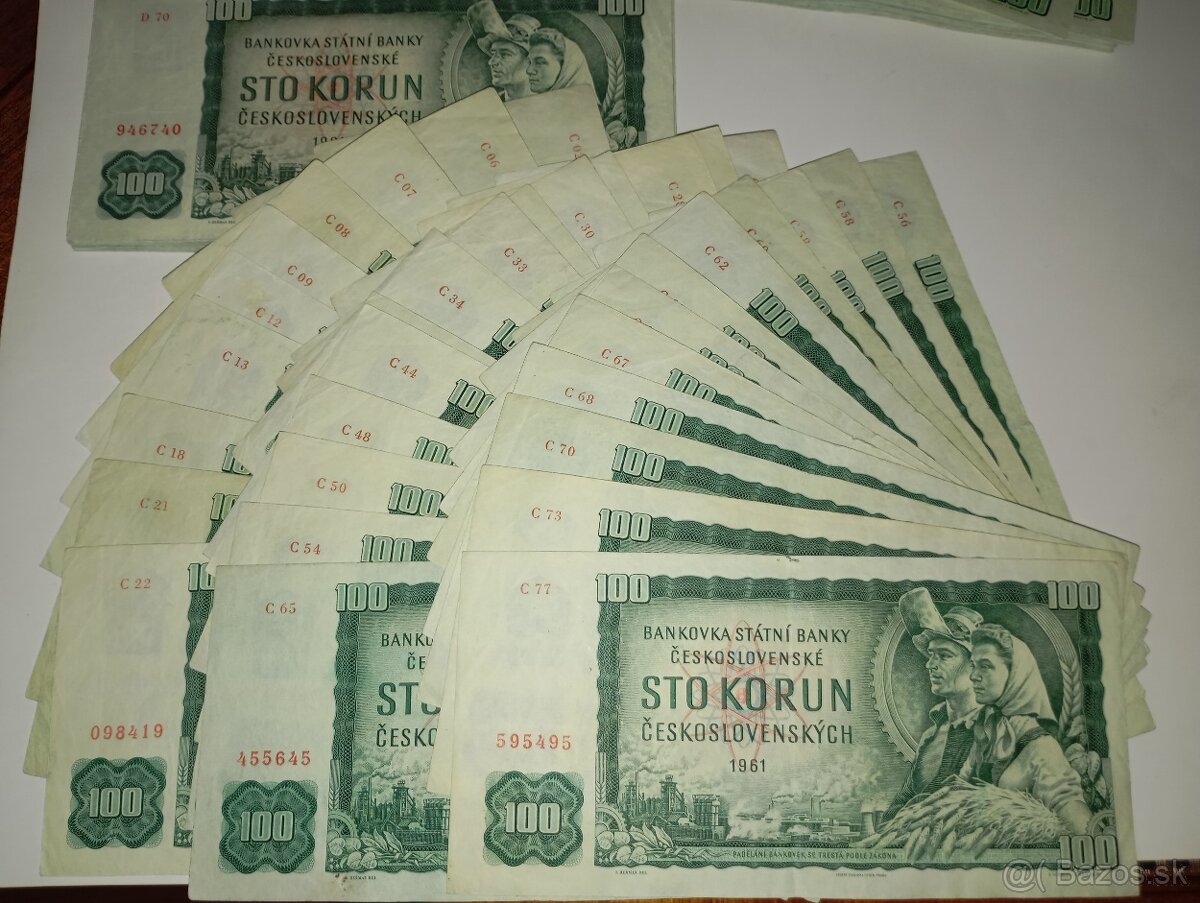 BANKOVKY 100 KUSŮ 100 KČS 1961, JEN VZÁCNÉ SÉRIE - 4
