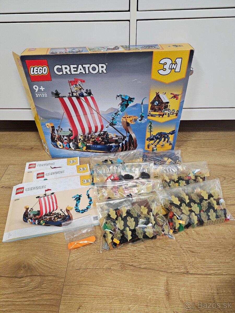 LEGO Ideas 21343 a LEGO Creator 31132 Vikingská loď a morský - 4