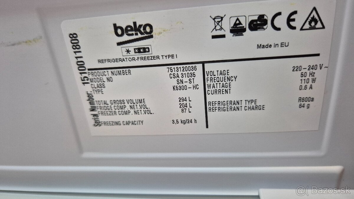 Predam kombinovanu chladnicku 204L s mraziakom 87L - 4