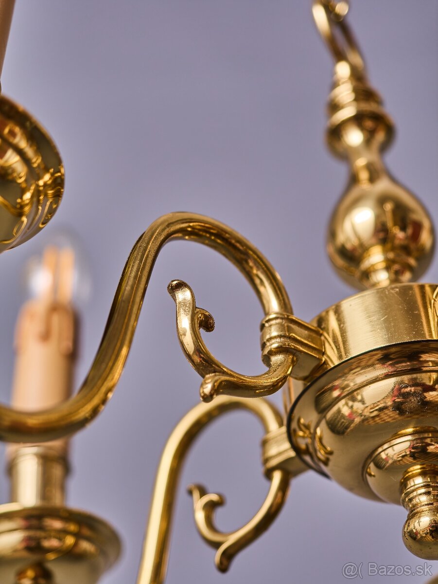 Štýlový mosadzný luster päťramenný - 4