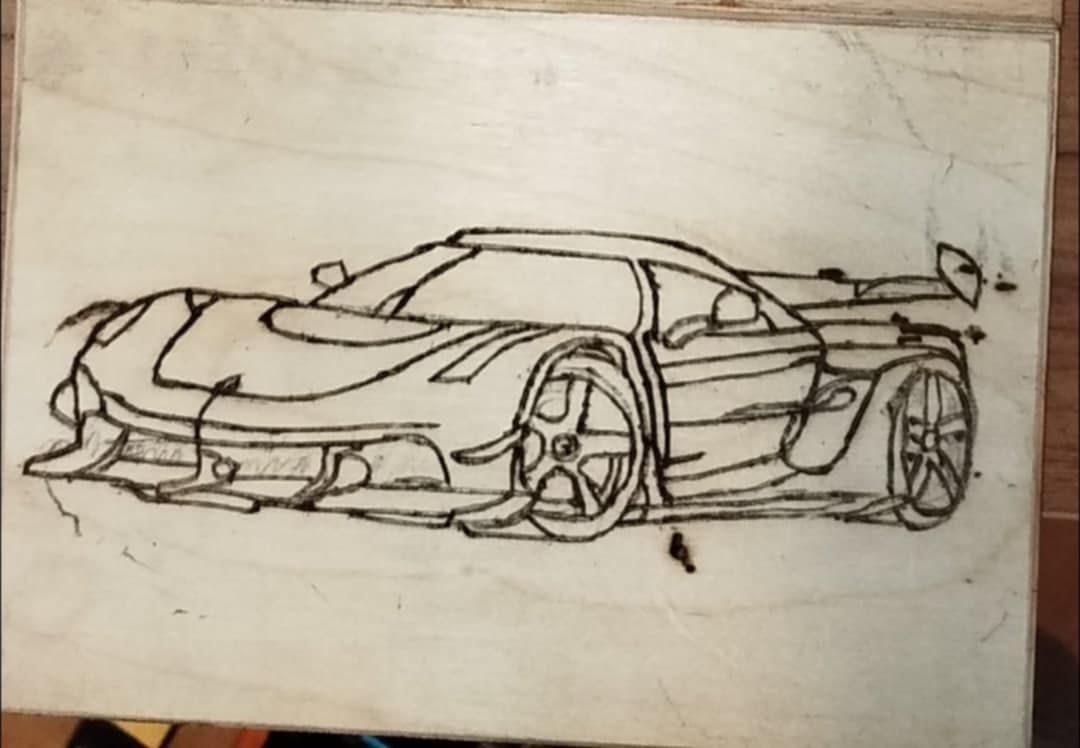 Autá vypálené do dreva. - 4