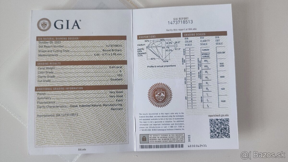 Diamantovy prsten 0.4ct G/VS2 - 4