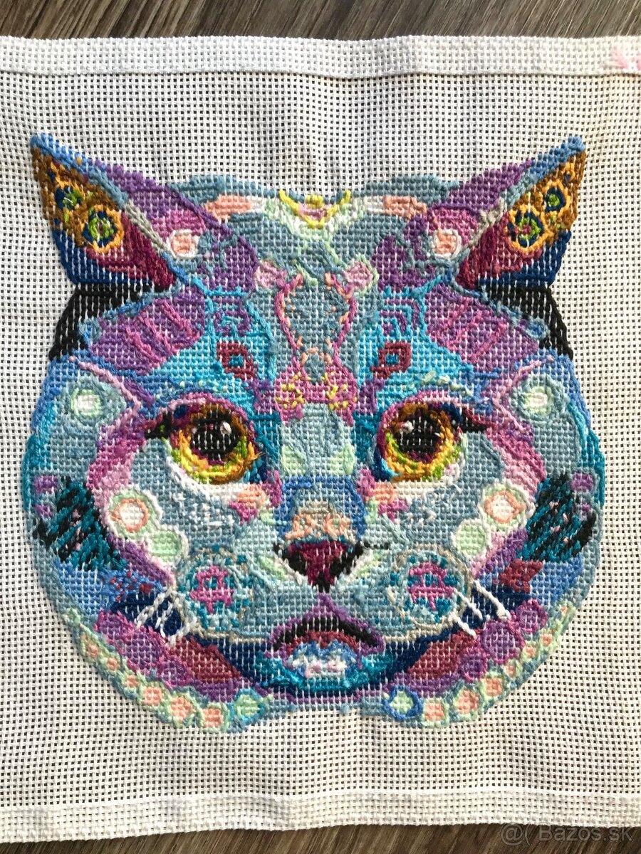 Vyšívaný obraz Britska mačka - 4