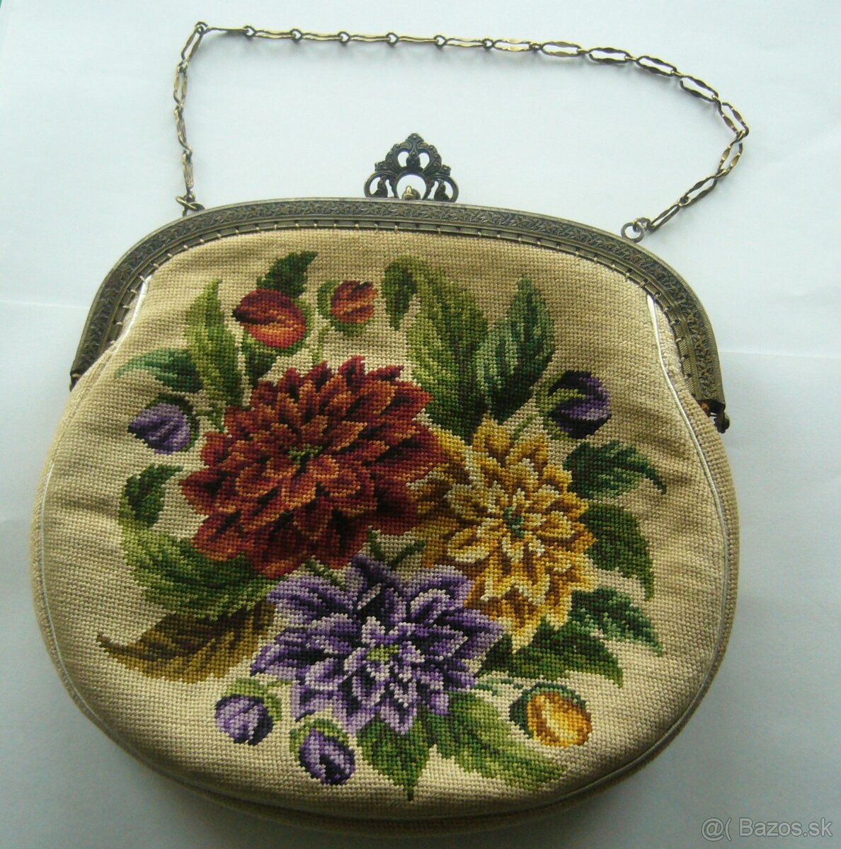 Starožitná gobelínová kabelka - 4