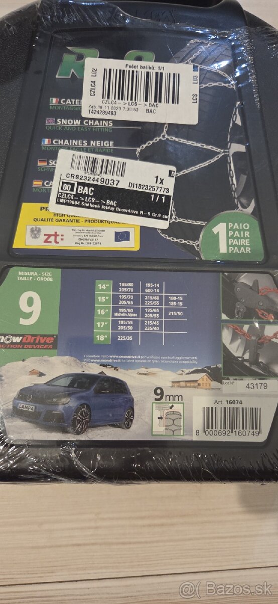 Nerozbalené - Snehové reťaze SnowDrive R-9 Gr. 9 - 4