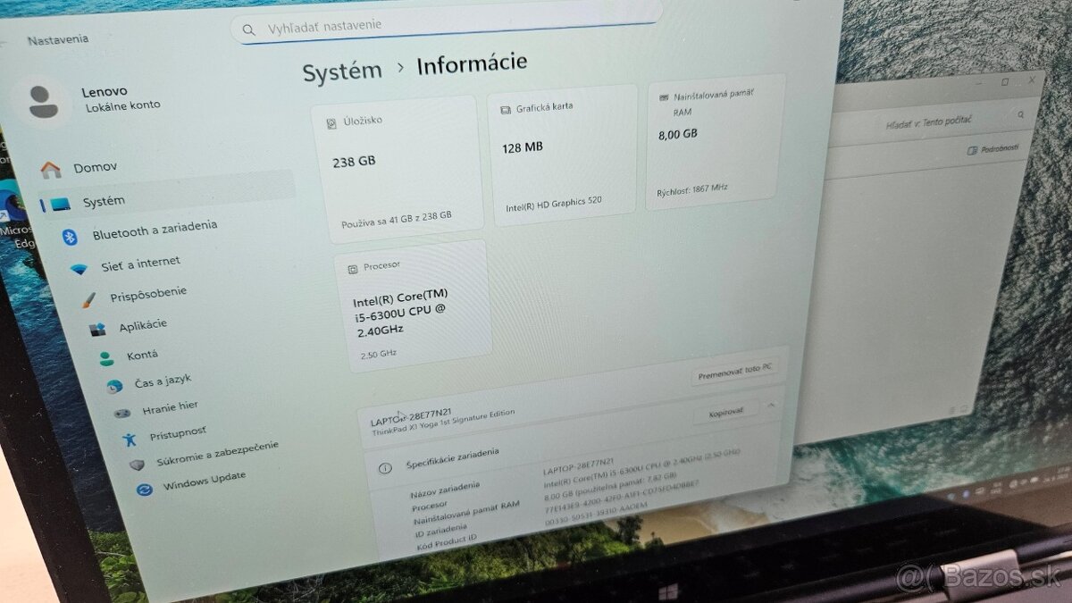 Lenovo Thinkpad X1 Yoga - dotykový + pero origo v notebooku - 4