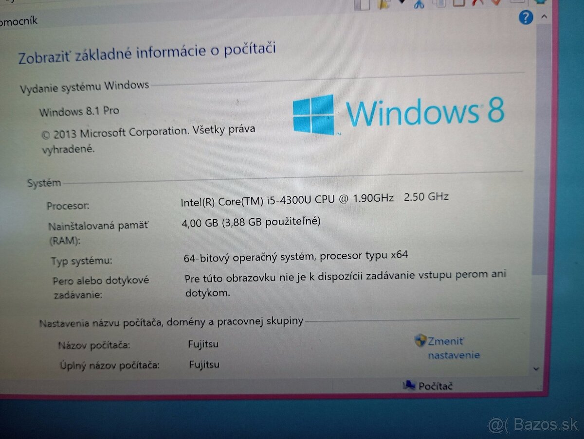 predám notebook FUJITSU LIFEBOOK U904 , WINDOWS 8 - 4