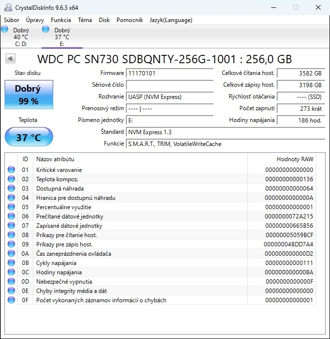 4 x Western Digital SN730 256 GB - 4
