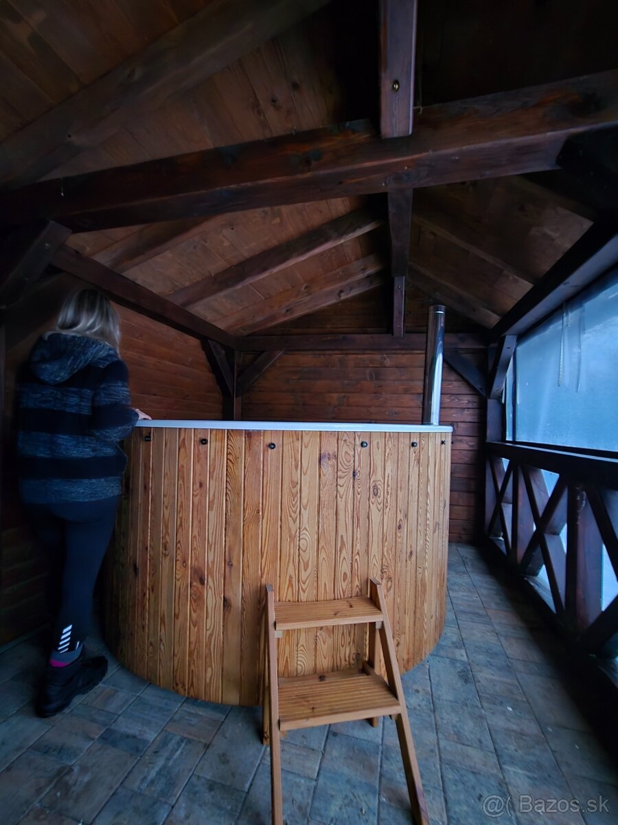Drevená kúpacia kaďa / vírivka 220 cm na drevo - ZLAVA - 4