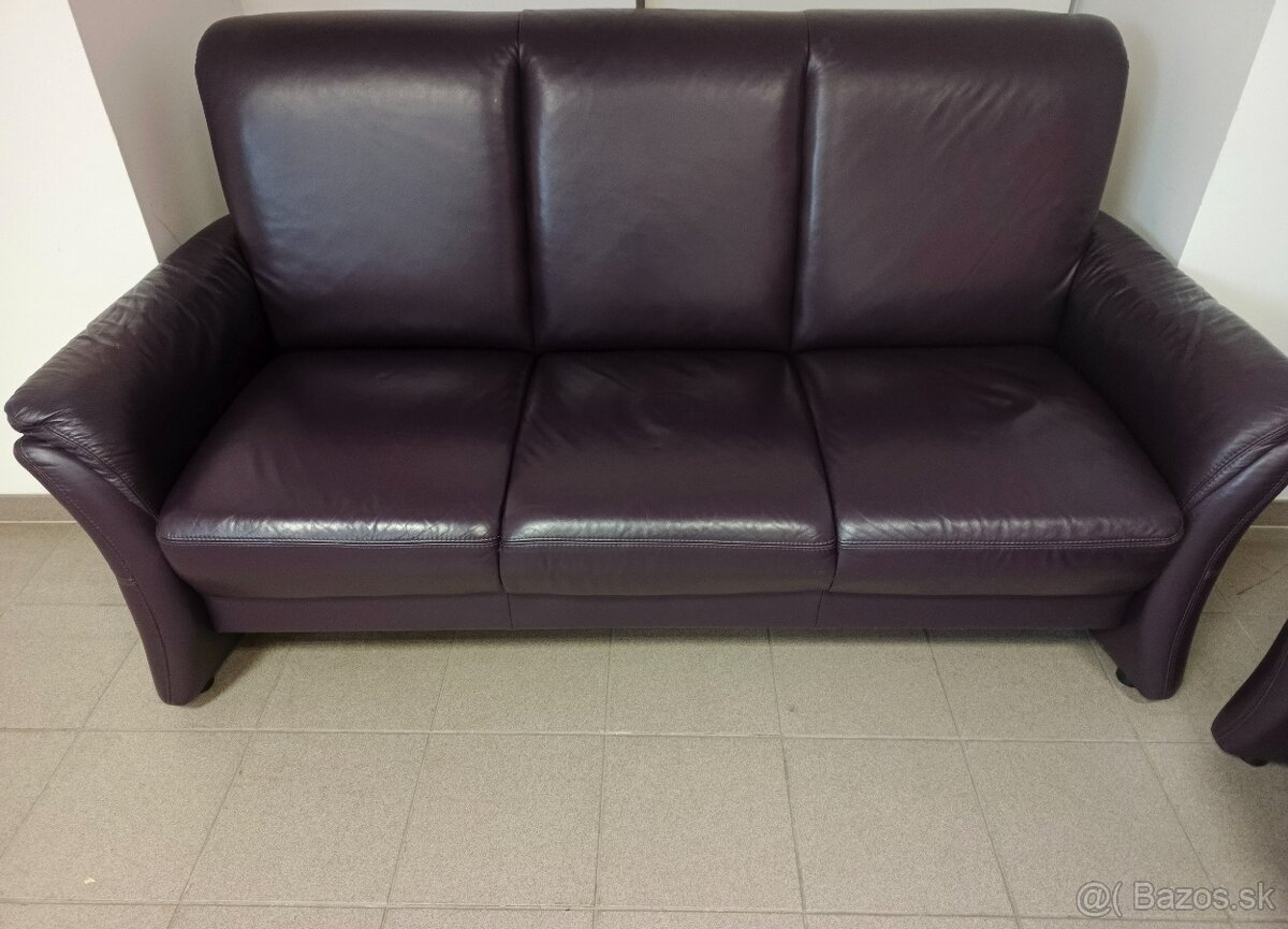Kožená sedacia súprava 3+2 - ako NOVÁ, TOP STAV - 4