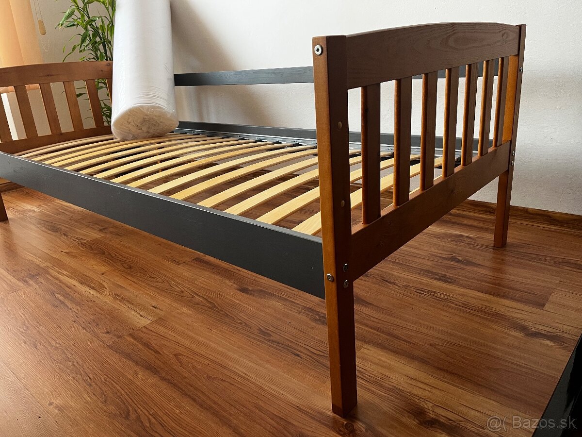 detská posteľ 200x90 s roštom a matracom - 4