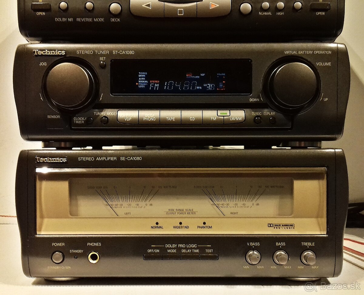 Zostava TECHNICS mini VU, tuner, zosilnovac, CD, deck = M03 - 4