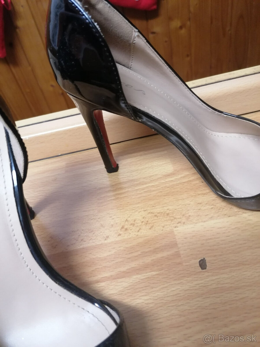 Čierne lakované lodičky veľ. 37 - 4