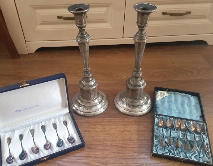 striebro, svietnik, príbor, ihlica, BOLO - 4