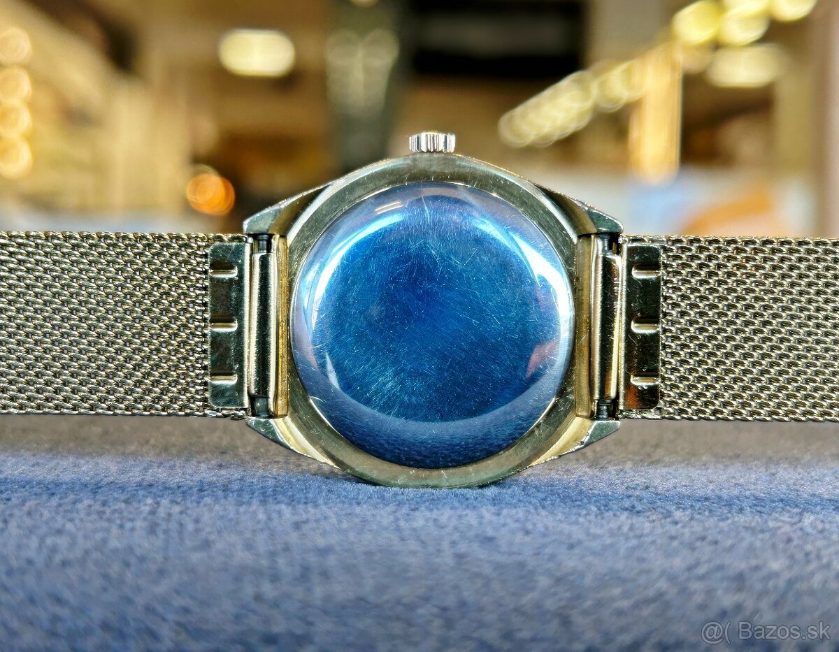 Československé mechanické vintage pánske hodinky PRIM Zlaté - 4