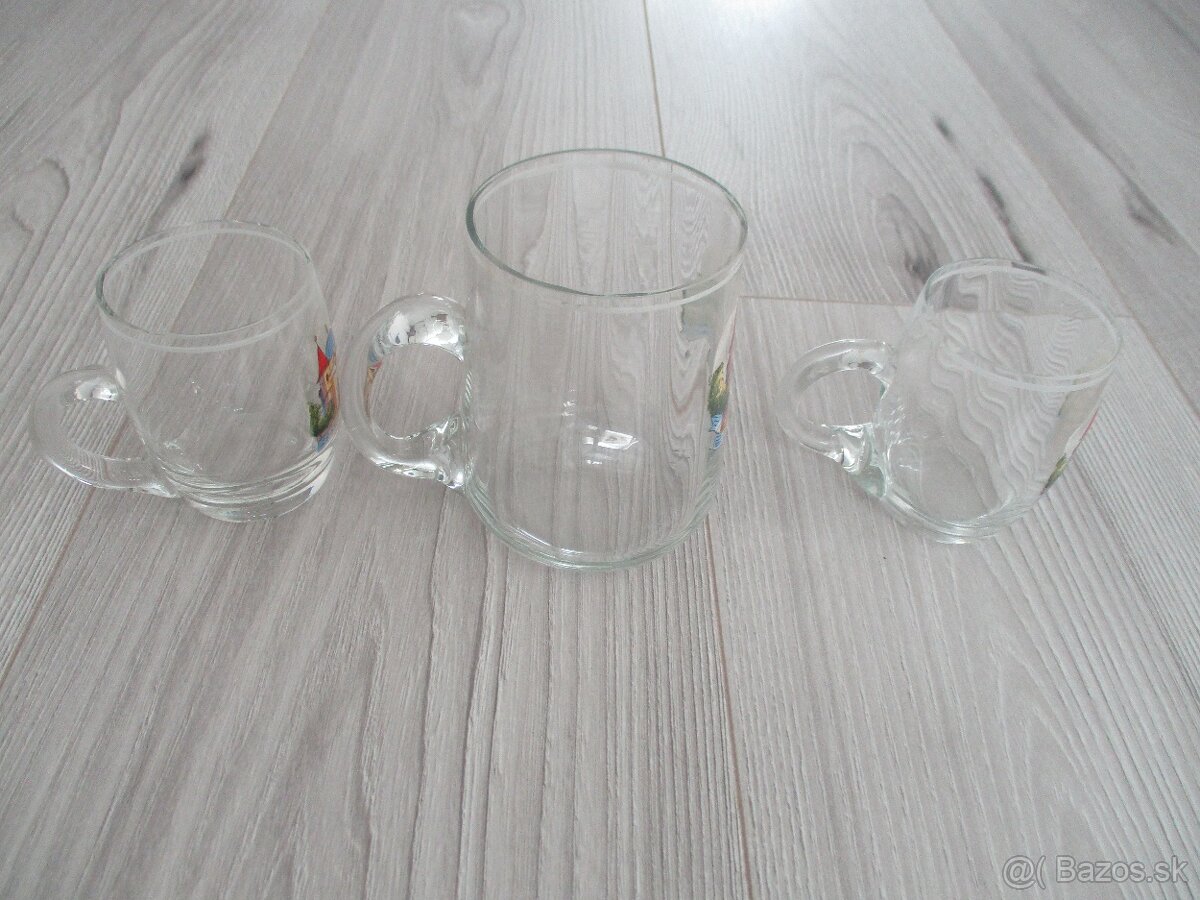 sadu troch starožitných sklenených pohárov - 4