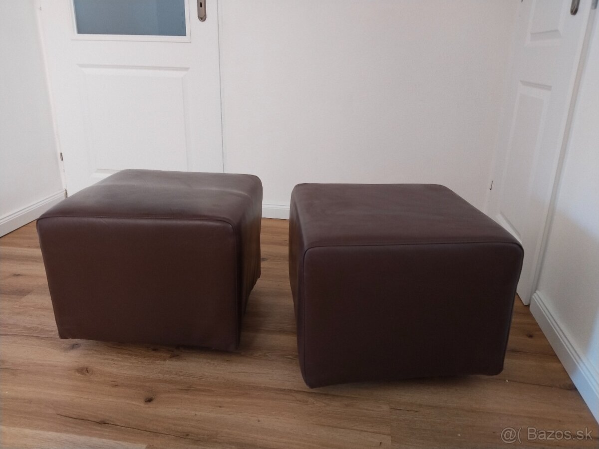 Kožené taburetky 2 ks - 4
