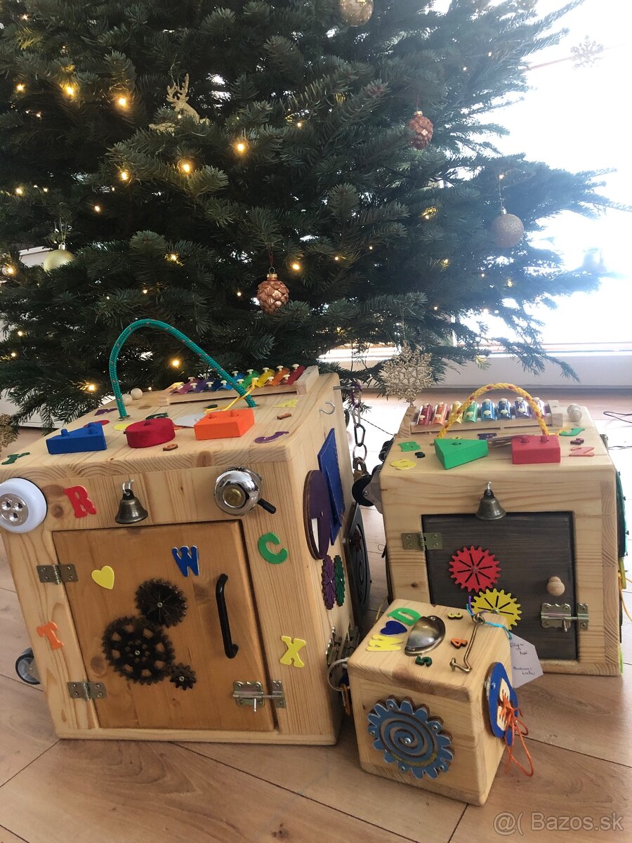 Montessori drevené kocky – masívne drevo, ručná práca, od 1+ - 4