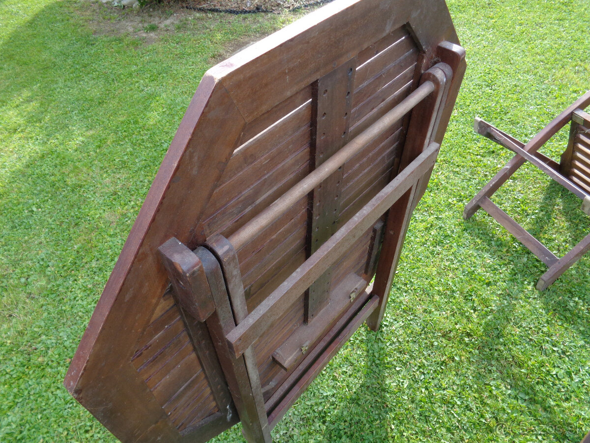 Záhradná súprava 4x stolička +stôl teak - 4