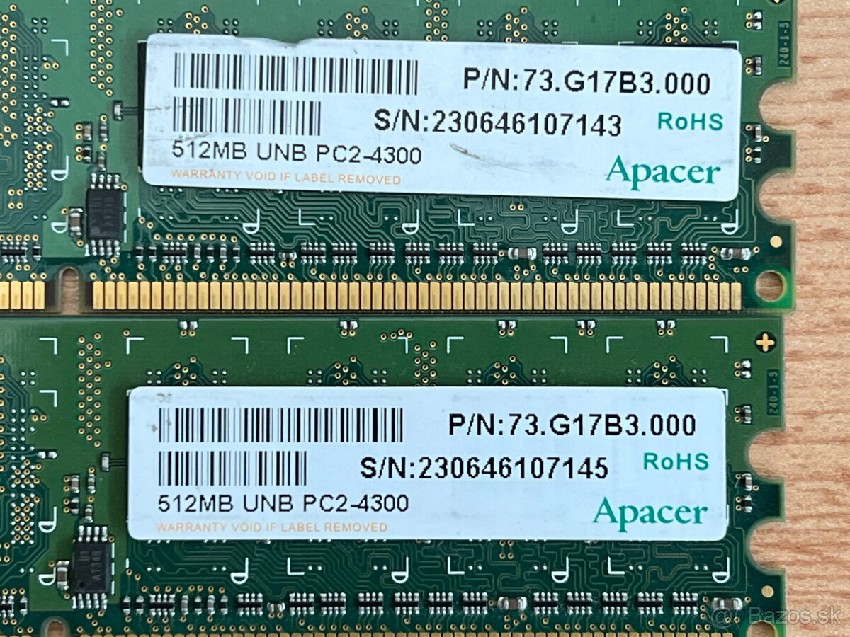 Predám pamäťové moduly DDR2 4GB 2GB 1GB 512MB - 4