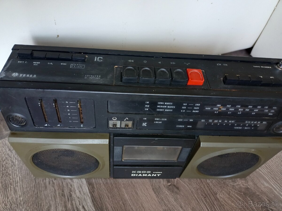 Tesla K203 Diamant radiomagnetofon retro kazeťák - 4