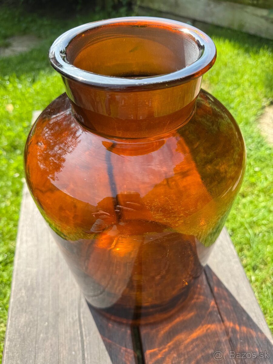 Velká skleněná lékárnická nebo skladovací dóza. - 4