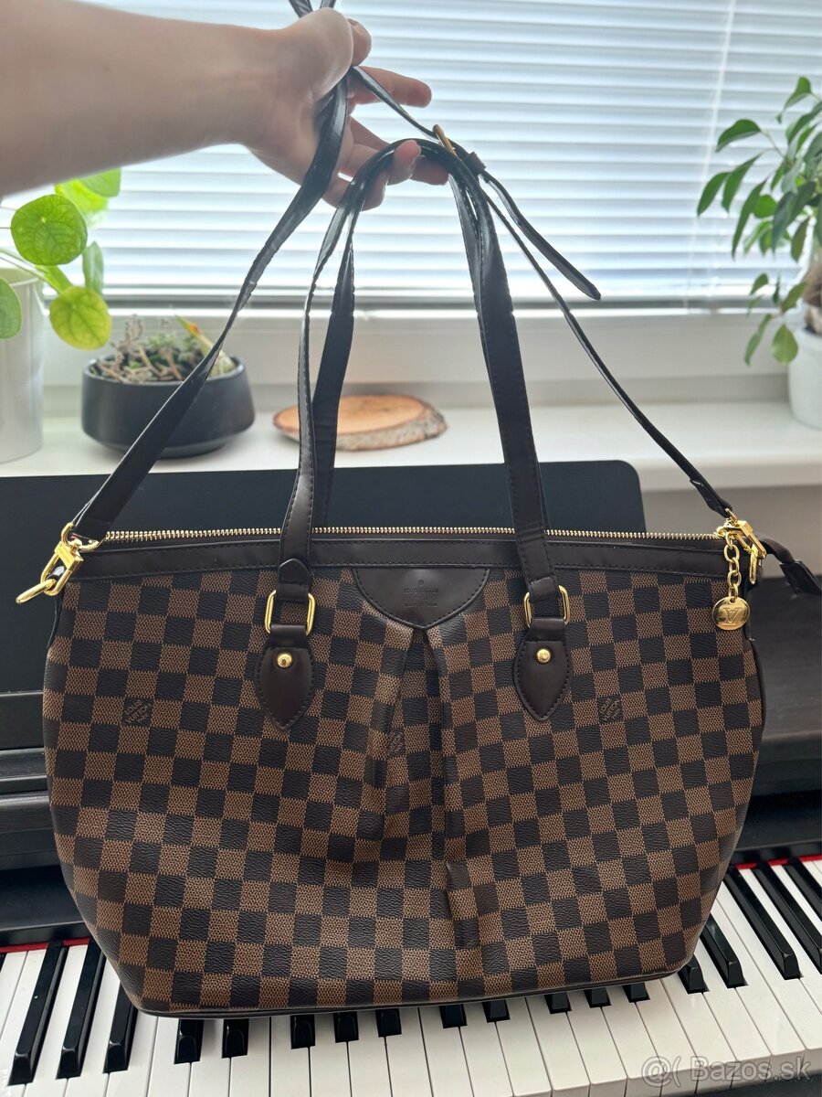 Veľká kockovaná hnedá kabelka na plece aj crossbody - 4