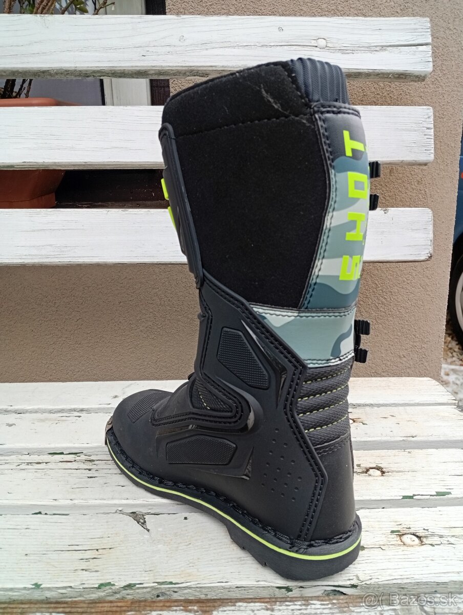 Detské čižmy topánky SHOT camoflage sivé - 4