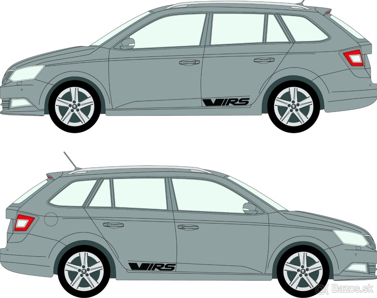 Skoda fabia vrs bočné pelepy nálepky na auto - 4