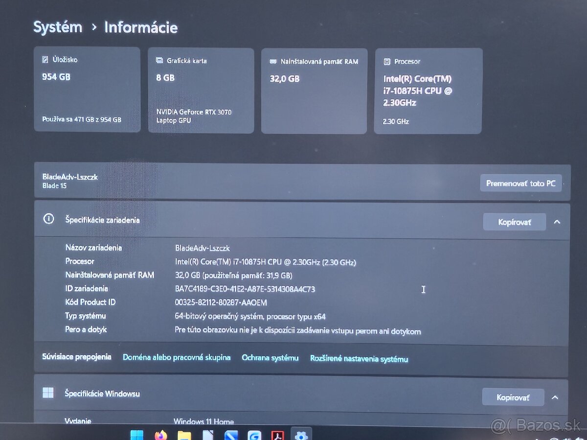 Razer Blade 15 Advanced + 32GB RAM + 2 nabíjačky + krabica - 4