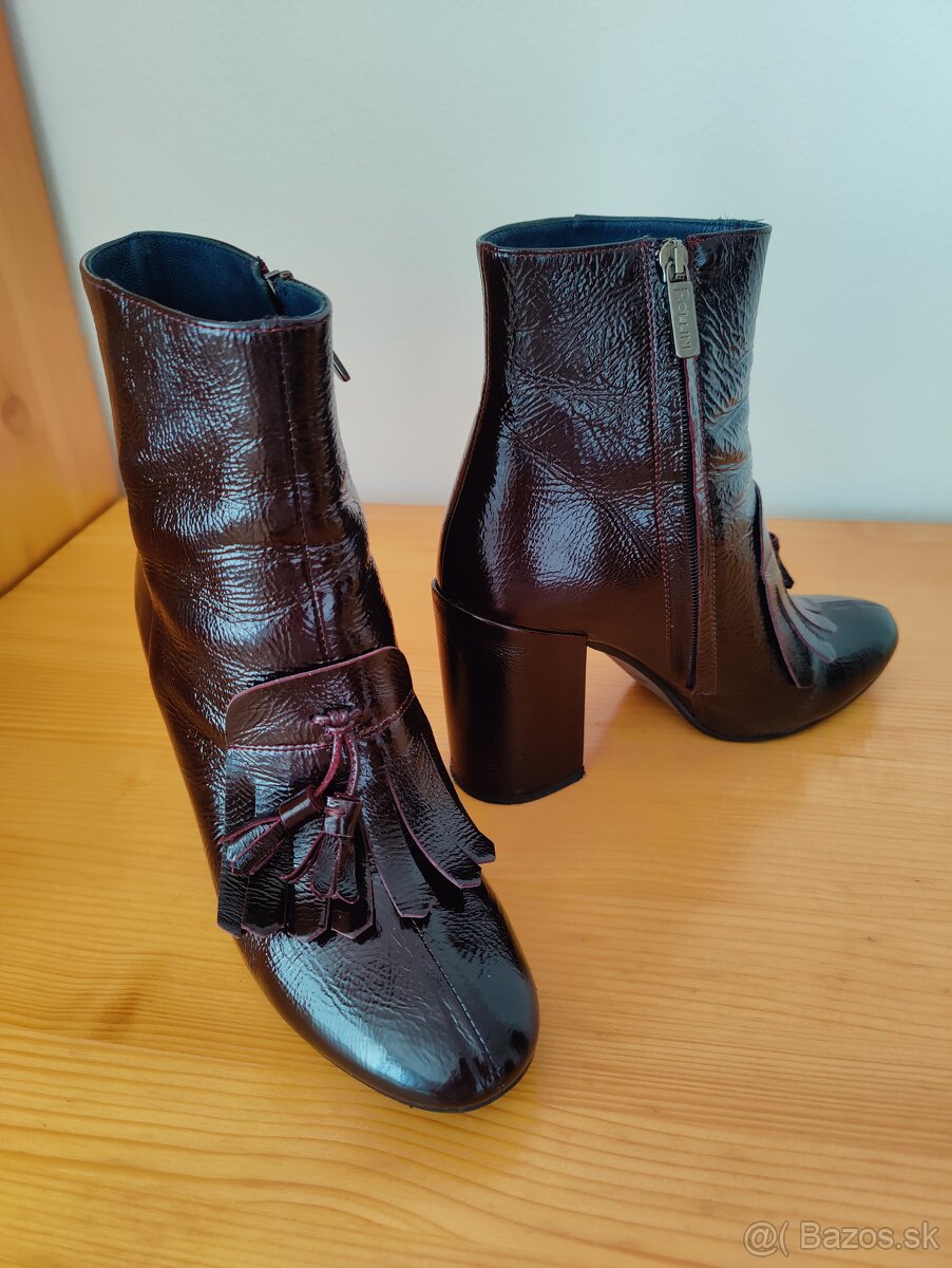 Dámske kožené členkové čižmy POLLINI - 4
