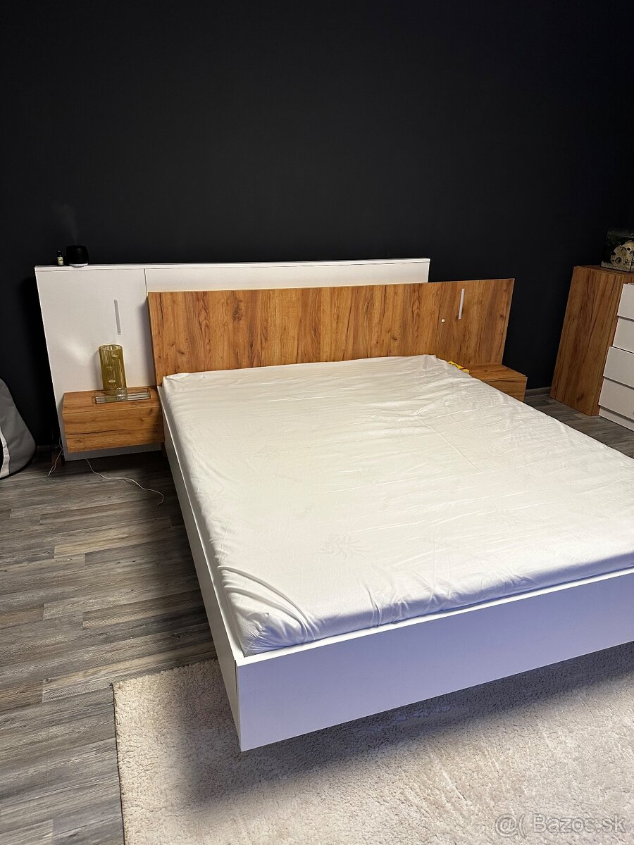 Manželská posteľ + komoda + matrac 🛏️ - 4