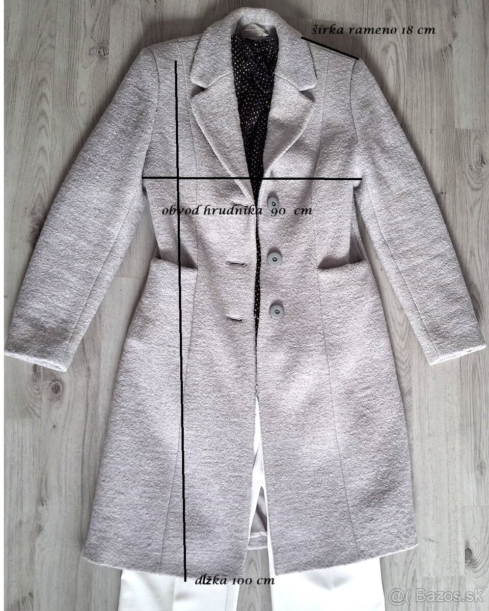 Vlnený kabát slovens.značky Dara fashion veľ. 34 - 36. - 4