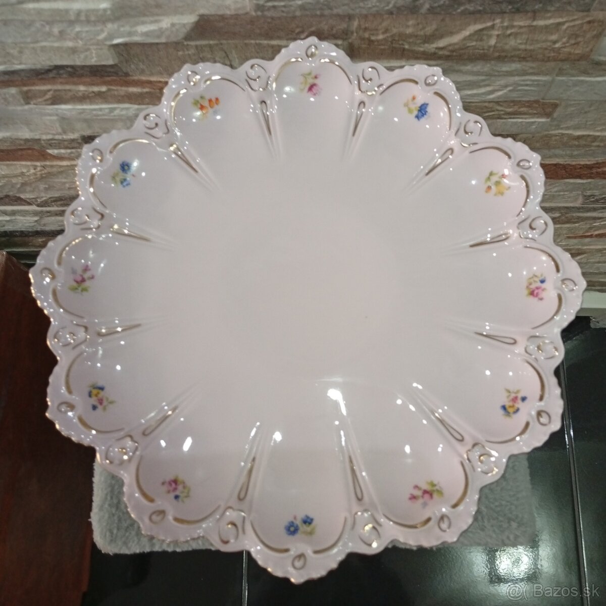 Růžový porcelán, velký nástolec, Chodov - 4