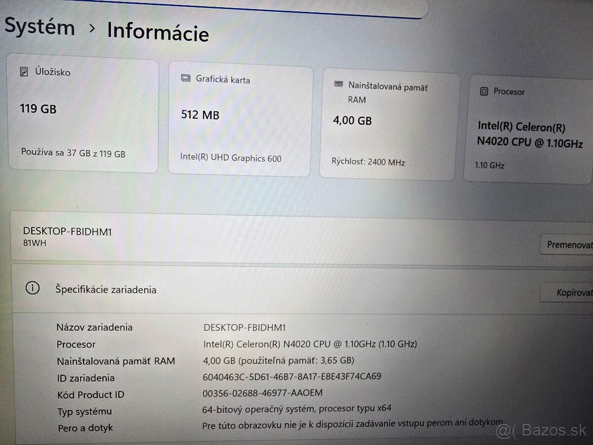 Lenovo ideapad 3 so 128 gb ssd diskom vhodny na caste prenas - 4