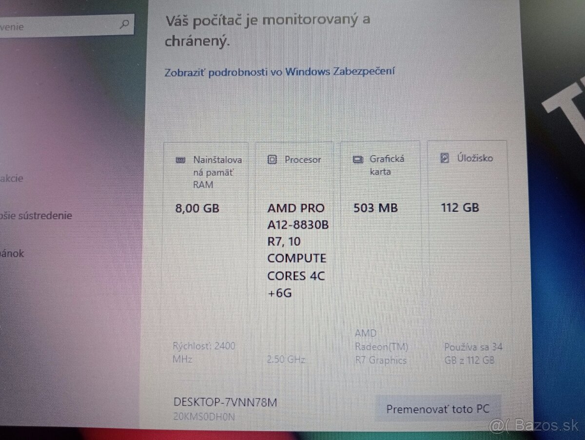 Lenovo Thinkpad A475 , Windows 10 , AMD PRO A12 , 8gb ram. - 4