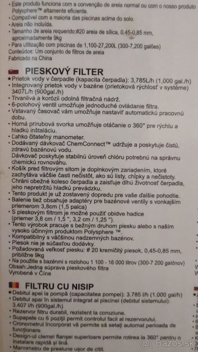 Bazén + filtrácia + príslušenstvo - 4