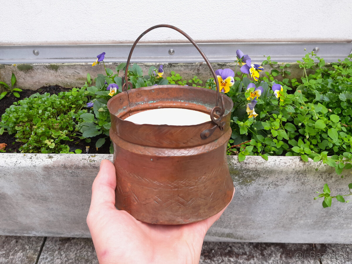 medený kotlík - dekoračný - 4