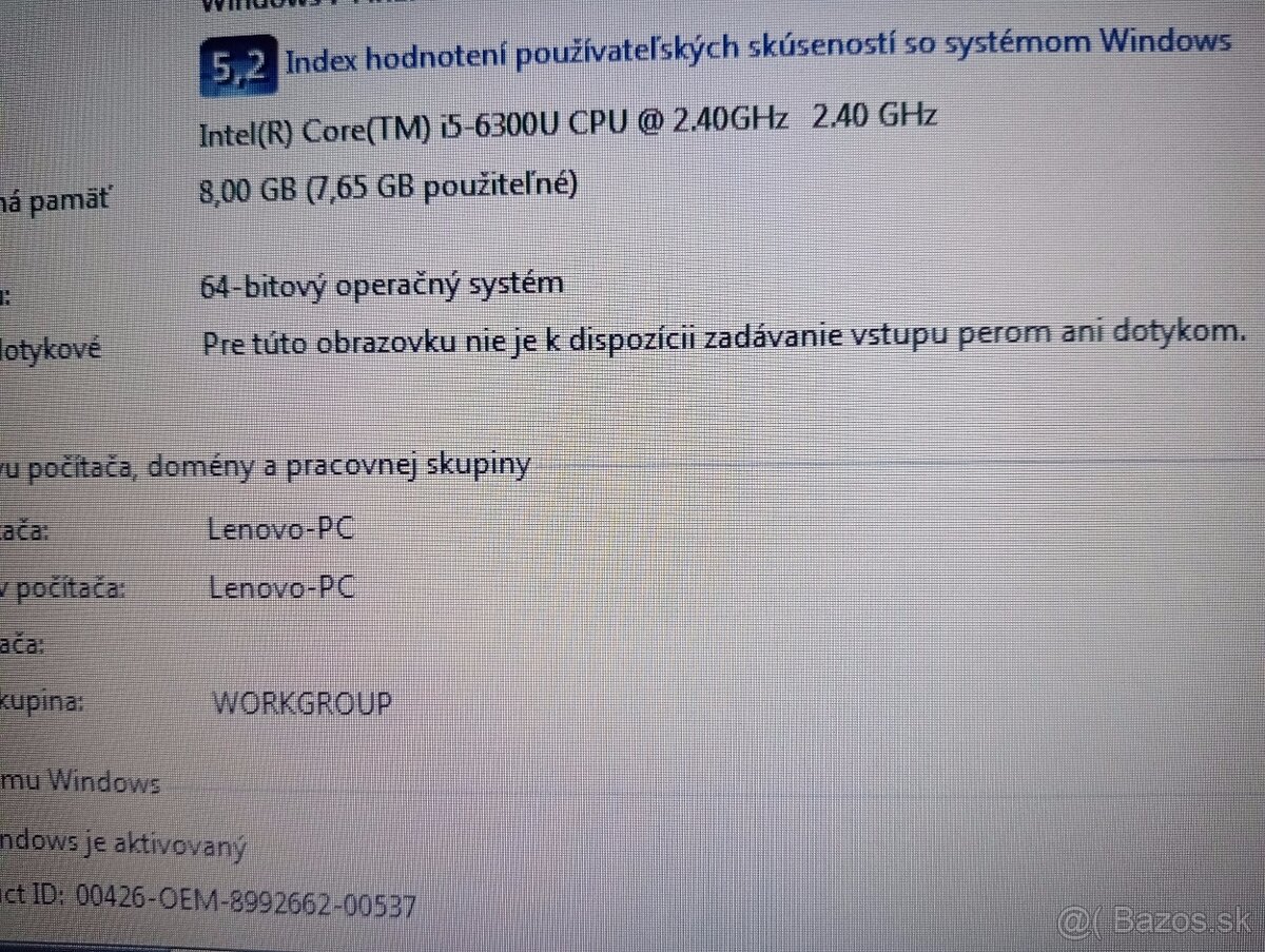 predám Lenovo Thinkpad T470 , Intel i5 , 8gb ram , Win 7 - 4