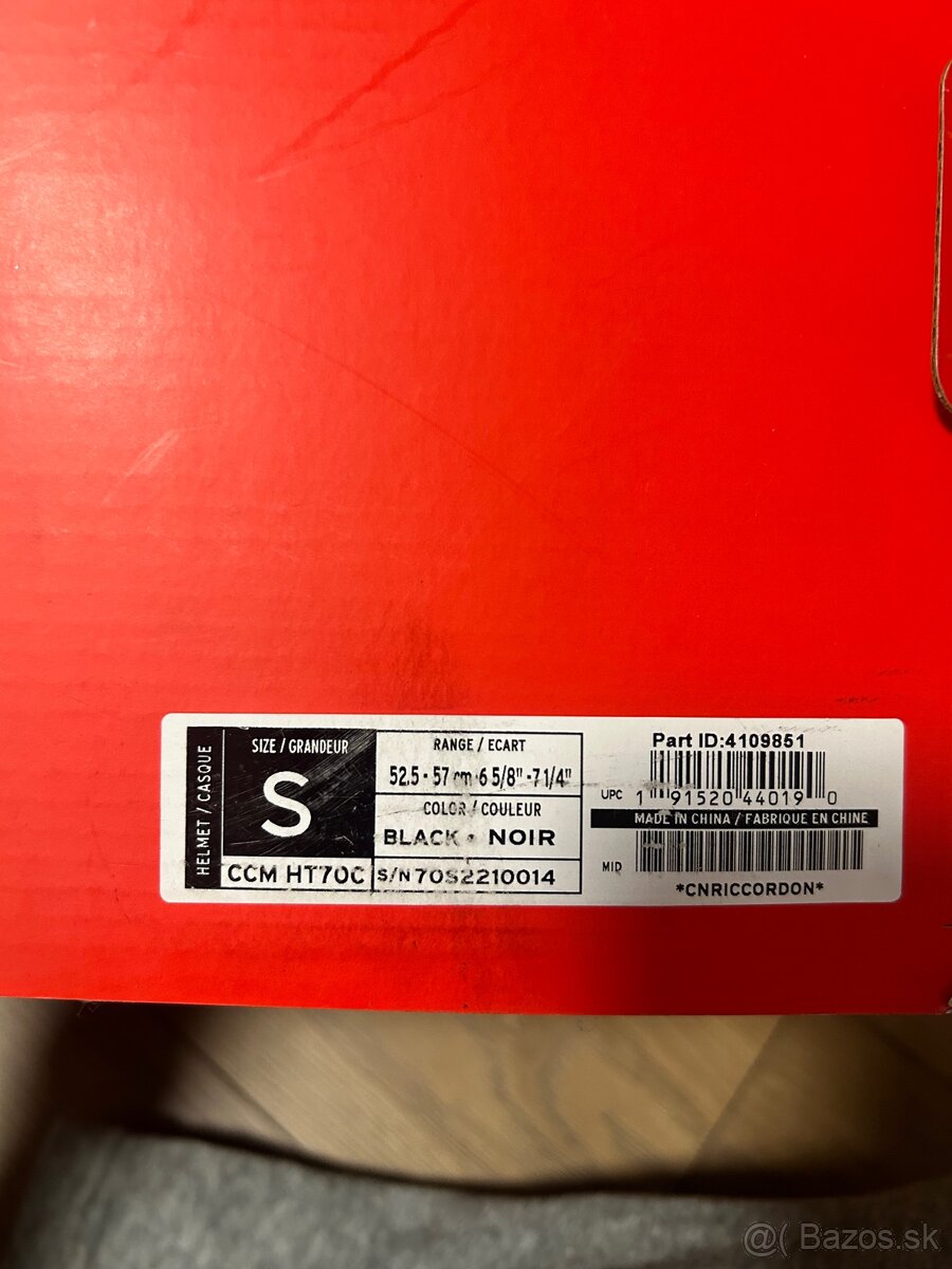 CCM, Hokejová prilba veľkosť S - 4