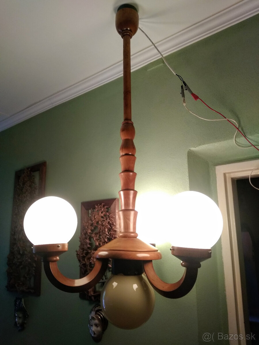 Drevený luster Art deco - 4